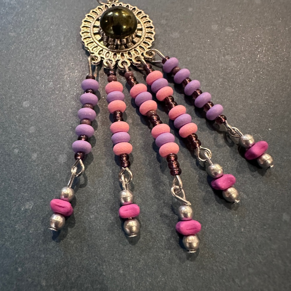 Boho beaded pendant